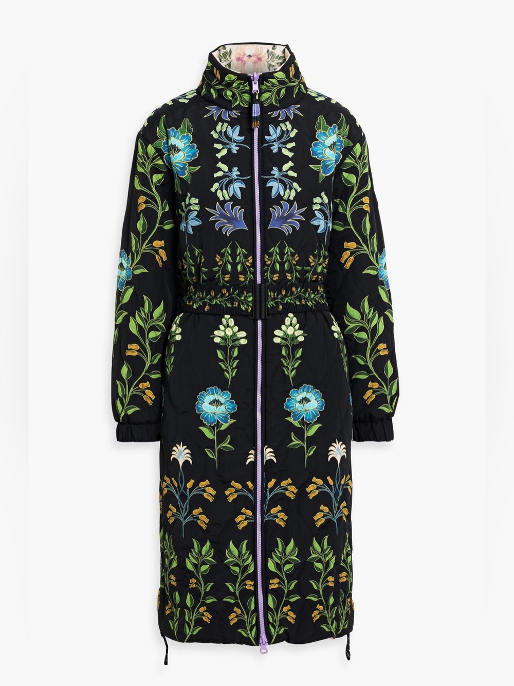 FARM Rio Reversible Floral-Print Quilted Shell Jacket, Size Small - Picture 4 of 12